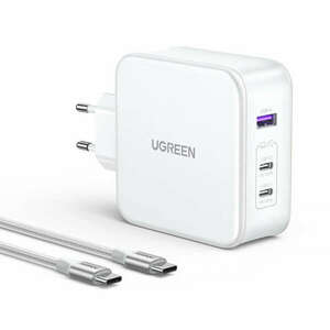 Ugreen Nexode CD289 GaN network charger USB-A/2xUSB-C 140W + USB-C - USB-C cable 1.5m - white kép