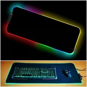 Nagy RGB LED egérpad + billentyűzet alátét - Gamer + High-tech kép