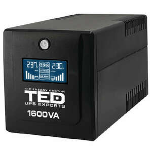 UPS 1600VA / 900W LCD kijelző Line Interactive stabilizátorral 4 schuko kimenet TED UPS Expert TED001597 kép