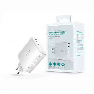 DEVIA GAN HÁLÓZATI TÖLTŐ ADAPTER USB + 2XTYPE-C BEMENETTEL - 140W - EXTREME SPEED SERIES PD 140W 2C+A GAN CHARGER - WHIT kép