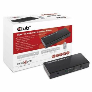 Club3D SenseVision HDMI 2.0 UHD 4 port Switchbox kép