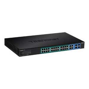 Kapcsolás 28 port Gigabit Web Smart, 24 x PoE+, 4 x Gigabit/SFP - TRENDnet kép