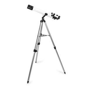 Távcső, Apertúra: 70 mm, Gyújtótávolság: 700 mm, Finderscope: 5 x 24, Maximális munka magasság: 125 cm, Tripod, Fehér / Fekete kép