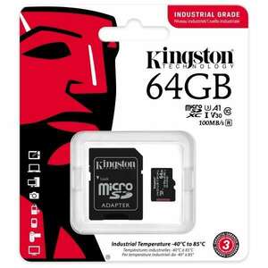 Kingston 64GB SD micro Industrial (SDXC Class 10 A1) (SDCIT2/64GB) memóriakártya + olvasó kép