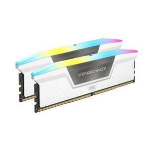 32GB 6200MHz DDR5 RAM Corsair VENGEANCE RGB White CL36 (2x16GB) (CMH32GX5M2B6200C36W) kép