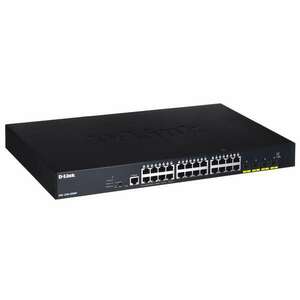 D-Link DGS-1250-28XMP/E 28 Portos, Gigabit Ethernet, SFP+, PoE, Okos Menedzselt, Fekete switch kép