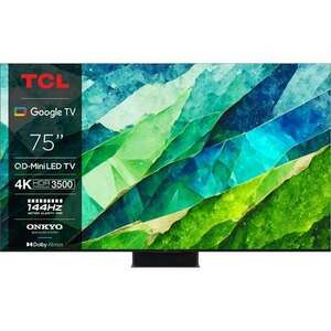 Tcl Uhd miniled qled google smart tv 75C855 kép