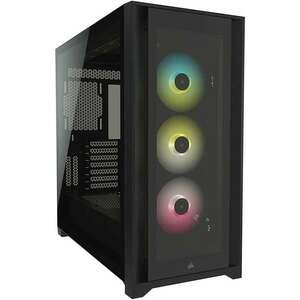 Corsair iCUE 5000X CC-9011212-WW RGB Tempered Glass táp nélküli ablakos ház fekete kép