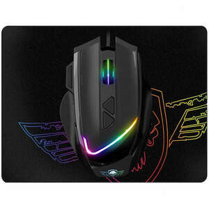 Spirit of Gamer Egér - PRO-M3 RGB (Optikai, 7200DPI, 8 gomb, harisnyázott kábel, fekete) + egérpad kép