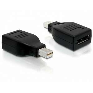 Delock Adapter Displayport mini male &gt; Displayport female, fekete (65238) kép