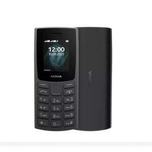 Nokia 105 (2023) 4G nyomógombos mobiltelefon, kártyafüggetlen, dual SIM, sötétszürke kép