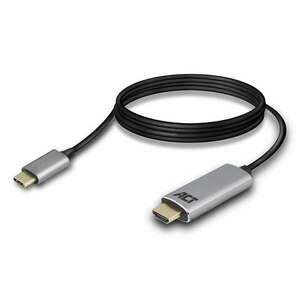 ACT AC7015 video átalakító kábel 1, 8 M USB C-típus HDMI A-típus (Standard) Fekete, Szürke kép