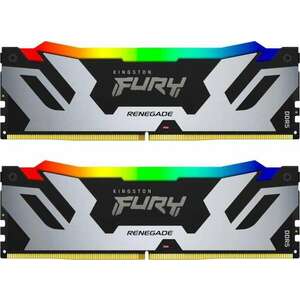 32GB 6000MHz DDR5 RAM Kingston Fury Renegade Silver RGB CL32 (2x16GB) (KF560C32RSAK2-32) kép