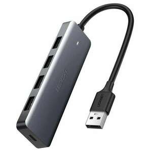 UGREEN 4 az 1-ben adapter, USB Hub 4x USB 3.0, micro USB, szürke (50985) (UG50985) kép