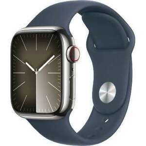 Apple Watch Series 9, 41 mm (1.73"), Wi-Fi, 4G LTE, GPS, 64 GB, Ezüst, Okosóra kép