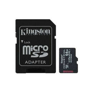 Kingston 64GB microSDXC Class 10 CL10 U3 V30 A1 Industrial + adapterrel kép