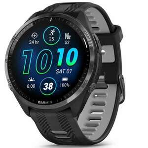 Garmin Forerunner 965 Carbon Grey DLC Titanium Bezel with Black Case and Black/Powder Grey Silicone Band kép