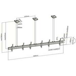 Equip 650374 45"-55" LCD TV mennyezeti tartó Fekete kép