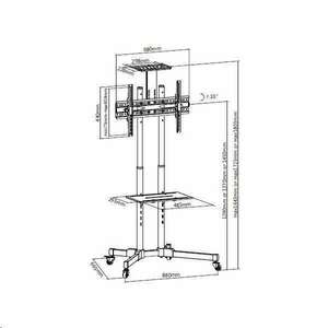 Sunne S112 gurulós TV állvány 37"-70" max 50kg fekete (S112) kép