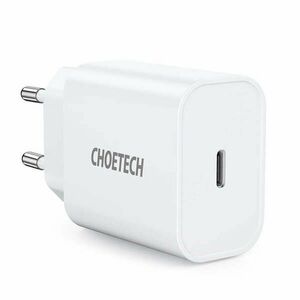 Telefon töltő: Choetech Q5004 - Type-C (USB-C) fehér hálózati töltőfej, 20W/3A kép