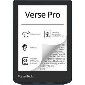 POCKETBOOK e-Reader - PB634 VERSE PRO Azure (6"E Ink Carta, Cpu: 1GHz, 512MB, 16GB, 1500mAh, wifi, mSD, IPX8) kép