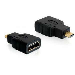 Delock DL65242 nagy sebességű HDMI mirco D male -> HDMI A female adapter kép