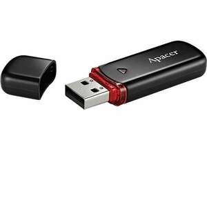 Apacer pendrive 64gb ah333 usb 2.0, fekete AP64GAH333B-1 kép