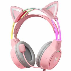 Onikuma X15 PRO RGB Gaming fejhallgató, Pink kép