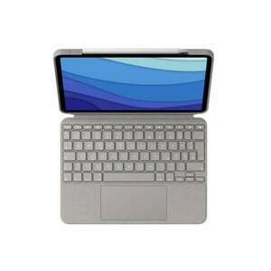 Logitech Combo Touch 12, 9" Apple iPad Billentyűzetes tok - Homok (Német) kép