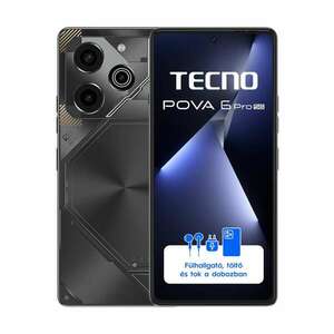 Tecno Pova 6 Pro 5G 256GB 12GB RAM DualSIM Mobiltelefon, Meteorite Grey kép