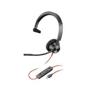 HP Poly Blackwire 3310 (USB Type-C) Vezetékes Mono Headset + USB Type-A Adapter - Fekete (8X215AA) kép