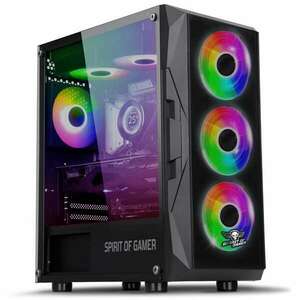 Spirit of Gamer Számítógépház - Rogue VII RGB (fekete, ablakos, 6x12cm ventilátor, alsó táp, ATX, 1xUSB3.0, 2xUSB2.0) kép