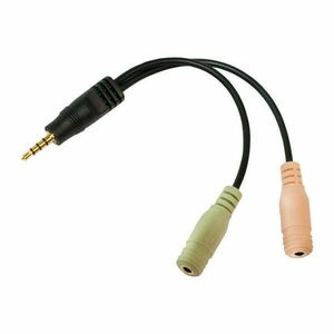 Logilink Audio jack adapter 4-pin 3.5 mm stereo male to 2x3.5mm female Black CA0021 kép