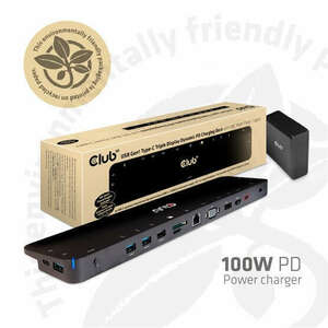 USB Club3D USB 3.2 GEN 1 TYPE C TRIPLE DISPLAY DYNAMIC PD TÖLTŐ - 100W kép