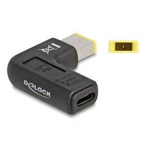 DeLock Adapter for Laptop Charging Kábel USB Type-C™ Anya to Lenovo 11.0 x 4.5 mm Apa 90° Szögben Fekete 60003 kép