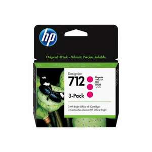 HP 712 - 3-pack - magenta - original - DesignJet - ink cartridge (3ED78A) kép