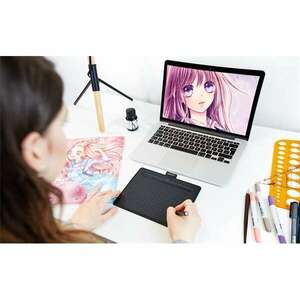 Wacom Intuos S Manga Bluetooth digitális rajztábla fekete (CTL-4100WLK-M) kép