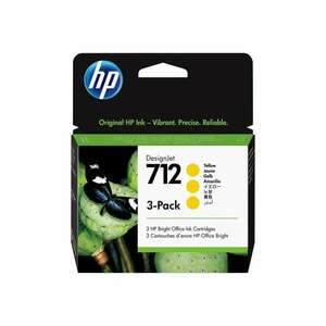 HP 712 - 3-pack - yellow - original - DesignJet - ink cartridge (3ED79A) kép