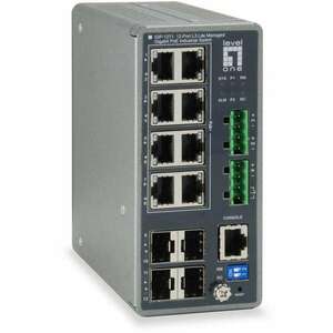 LevelOne IGP-1271 hálózati kapcsoló Vezérelt L3 Gigabit Ethernet (10/100/1000) Ethernet-áramellátás (PoE) támogatása Szürke (IGP-1271) kép