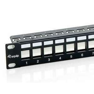 Equip Patch panel CAT6 24 PORT 1U 19" árnyékolt fekete (769124) (eq769124) kép