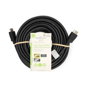 Nagy Sebességű HDMI ™ kábel Ethernet | HDMI™ Csatlakozó | HDMI™ Csatlakozó | 4K@30Hz | ARC | 10.2 Gbps | 10.0 m | Kerek | PVC | Fekete | Label kép