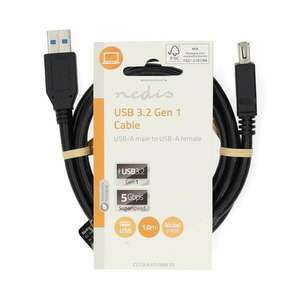 USB kábel | USB 3.2 Gen 1 | USB-A Dugasz | USB-A Aljzat | 5 Gbps | Nikkelezett | 1.00 m | Kerek | PVC | Fekete | Label kép