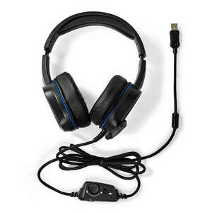 Gaming Headset | Teljes Fület Befedő Kialakítás | Surround | USB Type-A | Felhajtható Mikrofon | 2.10 m | LED kép