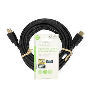 Nagy Sebességű HDMI ™ kábel Ethernet | HDMI™ Csatlakozó | HDMI™ Csatlakozó | 4K@30Hz | ARC | 10.2 Gbps | 5.00 m | Kerek | PVC | Fekete | Label kép