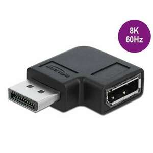 Delock DisplayPort 1.4 adapter csatlakozó aljzathoz 90 -kal balra dőlve 8K 60 Hz kép