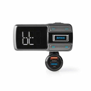 Car Audio FM Transmitter | Hattyúnyak | Kéz nélküli hívás | 2.0 " | LCD Képernyő | Bluetooth® | QC 3.0 / 5.0 V DC / 2.4 A | Gyors töltés | Basszus kiemelés | Google Assistant / Siri | Fekete / Szürke kép