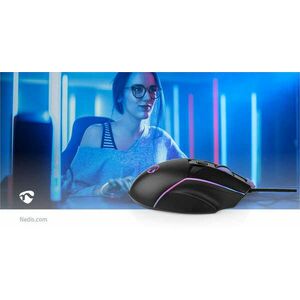 Gaming Mouse | Vezetékes | 800 / 1200 / 2400 / 3200 / 4800 / 7200 dpi | Állítható DPI | Gombok száma: 6 | Jobbkezes | 1.50 m | LED kép