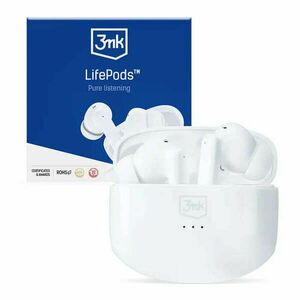 3MK LifePods vezeték nélküli fejhallgató, Bluetooth 5.3, ANC, fehér kép