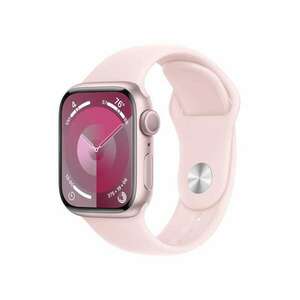 Apple Watch S9 41mm Pink Alu tok, Világos pink sport szíj (M/L) (APPLE-MR943QH-A) kép