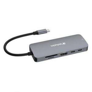 VERBATIM USB elosztó-HUB, 2xUSB-C/1xHDMI/3xUSB-A/RJ45/SD/mSD, VERBATIM kép